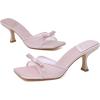 imageMostrin Kitten Heels for Women Round Toe Heels With Bow Vintage Mules Sexy Slip on Stiletto Backless Sandals for Party DailyPink03