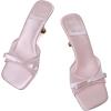 imageMostrin Kitten Heels for Women Round Toe Heels With Bow Vintage Mules Sexy Slip on Stiletto Backless Sandals for Party DailyPink03
