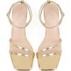 imageMostrin Womens Sandals Strappy Heels for Women Ankle Strap Lace Up Square Open Toe Heels Tie Up Stiletto High Heeled Sandals for Prom Party Daily WearLh07gold