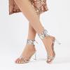 imageMostrin Womens Sandals Strappy Heels for Women Ankle Strap Lace Up Square Open Toe Heels Tie Up Stiletto High Heeled Sandals for Prom Party Daily WearSilver02