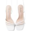 imageMostrin Womens Sandals Strappy Heels for Women Ankle Strap Lace Up Square Open Toe Heels Tie Up Stiletto High Heeled Sandals for Prom Party Daily WearWhite02