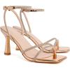 imageMostrin Womens Sandals Strappy Heels for Women Ankle Strap Lace Up Square Open Toe Heels Tie Up Stiletto High Heeled Sandals for Prom Party Daily WearLh07sparkling Rose Gold