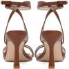imageMostrin Womens Sandals Strappy Heels for Women Ankle Strap Lace Up Square Open Toe Heels Tie Up Stiletto High Heeled Sandals for Prom Party Daily WearBrown04