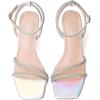 imageMostrin Womens Sandals Strappy Heels for Women Ankle Strap Lace Up Square Open Toe Heels Tie Up Stiletto High Heeled Sandals for Prom Party Daily WearLh07sparkling Silver