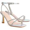 imageMostrin Womens Sandals Strappy Heels for Women Ankle Strap Lace Up Square Open Toe Heels Tie Up Stiletto High Heeled Sandals for Prom Party Daily WearLh07sparkling Silver