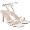imageMostrin Womens Sandals Strappy Heels for Women Ankle Strap Lace Up Square Open Toe Heels Tie Up Stiletto High Heeled Sandals for Prom Party Daily WearLh07white