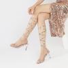 imageMostrin Womens Sandals Strappy Heels for Women Ankle Strap Lace Up Square Open Toe Heels Tie Up Stiletto High Heeled Sandals for Prom Party Daily WearSilver02