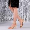 imageMostrin Womens Sandals Strappy Heels for Women Ankle Strap Lace Up Square Open Toe Heels Tie Up Stiletto High Heeled Sandals for Prom Party Daily WearGold04