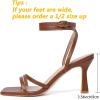 imageMostrin Womens Sandals Strappy Heels for Women Ankle Strap Lace Up Square Open Toe Heels Tie Up Stiletto High Heeled Sandals for Prom Party Daily WearBrown04