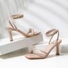 imageMostrin Womens Sandals Strappy Heels for Women Ankle Strap Lace Up Square Open Toe Heels Tie Up Stiletto High Heeled Sandals for Prom Party Daily WearNude04