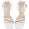 imageMostrin Womens Sandals Strappy Heels for Women Ankle Strap Lace Up Square Open Toe Heels Tie Up Stiletto High Heeled Sandals for Prom Party Daily WearLh07white