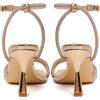 imageMostrin Womens Sandals Strappy Heels for Women Ankle Strap Lace Up Square Open Toe Heels Tie Up Stiletto High Heeled Sandals for Prom Party Daily WearLh07sparkling Rose Gold