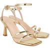 imageMostrin Womens Sandals Strappy Heels for Women Ankle Strap Lace Up Square Open Toe Heels Tie Up Stiletto High Heeled Sandals for Prom Party Daily WearLh07gold