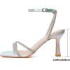 imageMostrin Womens Sandals Strappy Heels for Women Ankle Strap Lace Up Square Open Toe Heels Tie Up Stiletto High Heeled Sandals for Prom Party Daily WearLh07sparkling Silver