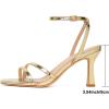 imageMostrin Womens Sandals Strappy Heels for Women Ankle Strap Lace Up Square Open Toe Heels Tie Up Stiletto High Heeled Sandals for Prom Party Daily WearLh07gold