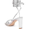 imageMostrin Womens Sandals Strappy Heels for Women Ankle Strap Lace Up Square Open Toe Heels Tie Up Stiletto High Heeled Sandals for Prom Party Daily WearSilver02