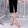 imageMostrin Womens Sandals Strappy Heels for Women Ankle Strap Lace Up Square Open Toe Heels Tie Up Stiletto High Heeled Sandals for Prom Party Daily WearGold04