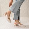 imageMostrin Mary Jane Shoes Women Slingback Chunky Low Heels for Women Closed Rounded Toe Ankle Strap Pumps Daily Wedding Party Dress ShoesNude