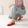 imageMostrin Mary Jane Shoes Women Slingback Chunky Low Heels for Women Closed Rounded Toe Ankle Strap Pumps Daily Wedding Party Dress ShoesRed