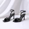 imageMostrin Strappy Heels for Women Square Open Toe Lace Up Heeled Sandals Ankle Strap Sexy Stiletto High Heels for Party Prom Dating WeddingBlack 07