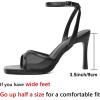 imageMostrin Strappy Heels for Women Square Open Toe Lace Up Heeled Sandals Ankle Strap Sexy Stiletto High Heels for Party Prom Dating WeddingBlackmesh 07