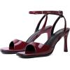 imageMostrin Strappy Heels for Women Square Open Toe Lace Up Heeled Sandals Ankle Strap Sexy Stiletto High Heels for Party Prom Dating WeddingBurgundy 07
