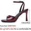 imageMostrin Strappy Heels for Women Square Open Toe Lace Up Heeled Sandals Ankle Strap Sexy Stiletto High Heels for Party Prom Dating WeddingBurgundy 07