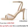 imageMostrin Strappy Heels for Women Square Open Toe Lace Up Heeled Sandals Ankle Strap Sexy Stiletto High Heels for Party Prom Dating WeddingNudemesh 07