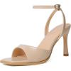 imageMostrin Strappy Heels for Women Square Open Toe Lace Up Heeled Sandals Ankle Strap Sexy Stiletto High Heels for Party Prom Dating WeddingNude 07