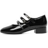 imageMostrin Mary Jane Shoes Women Round Toe Dress Shoes for Women Chunky Low Heels Adjustable Buckle Strap Pumps for Work Office Wedding PartyBlack
