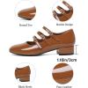 imageMostrin Mary Jane Shoes Women Round Toe Dress Shoes for Women Chunky Low Heels Adjustable Buckle Strap Pumps for Work Office Wedding PartyBrown