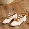 imageMostrin Mary Jane Shoes Women Round Toe Dress Shoes for Women Chunky Low Heels Adjustable Buckle Strap Pumps for Work Office Wedding PartyNude