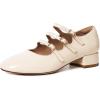 imageMostrin Mary Jane Shoes Women Round Toe Dress Shoes for Women Chunky Low Heels Adjustable Buckle Strap Pumps for Work Office Wedding PartyNude