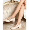 imageMostrin Mary Jane Shoes Women Round Toe Dress Shoes for Women Chunky Low Heels Adjustable Buckle Strap Pumps for Work Office Wedding PartyNude