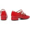 imageMostrin Mary Jane Shoes Women Round Toe Dress Shoes for Women Chunky Low Heels Adjustable Buckle Strap Pumps for Work Office Wedding PartyRed