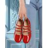 imageMostrin Mary Jane Shoes Women Round Toe Dress Shoes for Women Chunky Low Heels Adjustable Buckle Strap Pumps for Work Office Wedding PartyRed