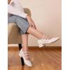 imageMostrin Mary Jane Shoes Women Round Toe Dress Shoes for Women Chunky Low Heels Adjustable Buckle Strap Pumps for Work Office Wedding PartyWhite