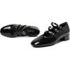 imageMostrin Mary Jane Shoes Women Round Toe Dress Shoes for Women Chunky Low Heels Adjustable Buckle Strap Pumps for Work Office Wedding PartyBlack