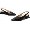 imageMostrin Womens Chunky Low Heels DOrsay Slingback Block Heel Pumps Closed Square Toe Dress Shoes for Work Office Daily WeddingBlack 03