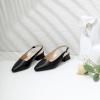 imageMostrin Womens Chunky Low Heels DOrsay Slingback Block Heel Pumps Closed Square Toe Dress Shoes for Work Office Daily WeddingBlack 03
