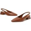 imageMostrin Womens Chunky Low Heels DOrsay Slingback Block Heel Pumps Closed Square Toe Dress Shoes for Work Office Daily WeddingBrown 03