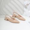 imageMostrin Womens Chunky Low Heels DOrsay Slingback Block Heel Pumps Closed Square Toe Dress Shoes for Work Office Daily WeddingNude 03