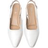 imageMostrin Womens Chunky Low Heels DOrsay Slingback Block Heel Pumps Closed Square Toe Dress Shoes for Work Office Daily WeddingWhite 03