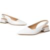 imageMostrin Womens Chunky Low Heels DOrsay Slingback Block Heel Pumps Closed Square Toe Dress Shoes for Work Office Daily WeddingWhite 03