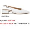 imageMostrin Womens Chunky Low Heels DOrsay Slingback Block Heel Pumps Closed Square Toe Dress Shoes for Work Office Daily WeddingWhite 03