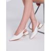 imageMostrin Womens Chunky Low Heels DOrsay Slingback Block Heel Pumps Closed Square Toe Dress Shoes for Work Office Daily WeddingWhite 03