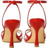 imageMostrin Strappy Heels for Women Lace Up Ankle Strap Round Open Toe Stiletto High Heels Womens Heeled Sandals for Prom Party DailyRed