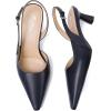 imageMostrin Kitten Heels for Women Slingback Pointed Closed Toe Heels Womens Pumps Shoes for Wedding Party CommutingKh10navy Blue