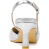 imageMostrin Kitten Heels for Women Slingback Pointed Closed Toe Heels Womens Pumps Shoes for Wedding Party CommutingKh10silver