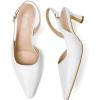 imageMostrin Kitten Heels for Women Slingback Pointed Closed Toe Heels Womens Pumps Shoes for Wedding Party CommutingKh10white